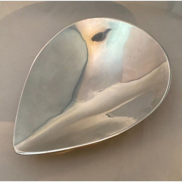 Vintage NAMBE 519A Teardrop Serving Bowl 12" Alloy Metal Fruit Art Deco - Picture 1 of 5